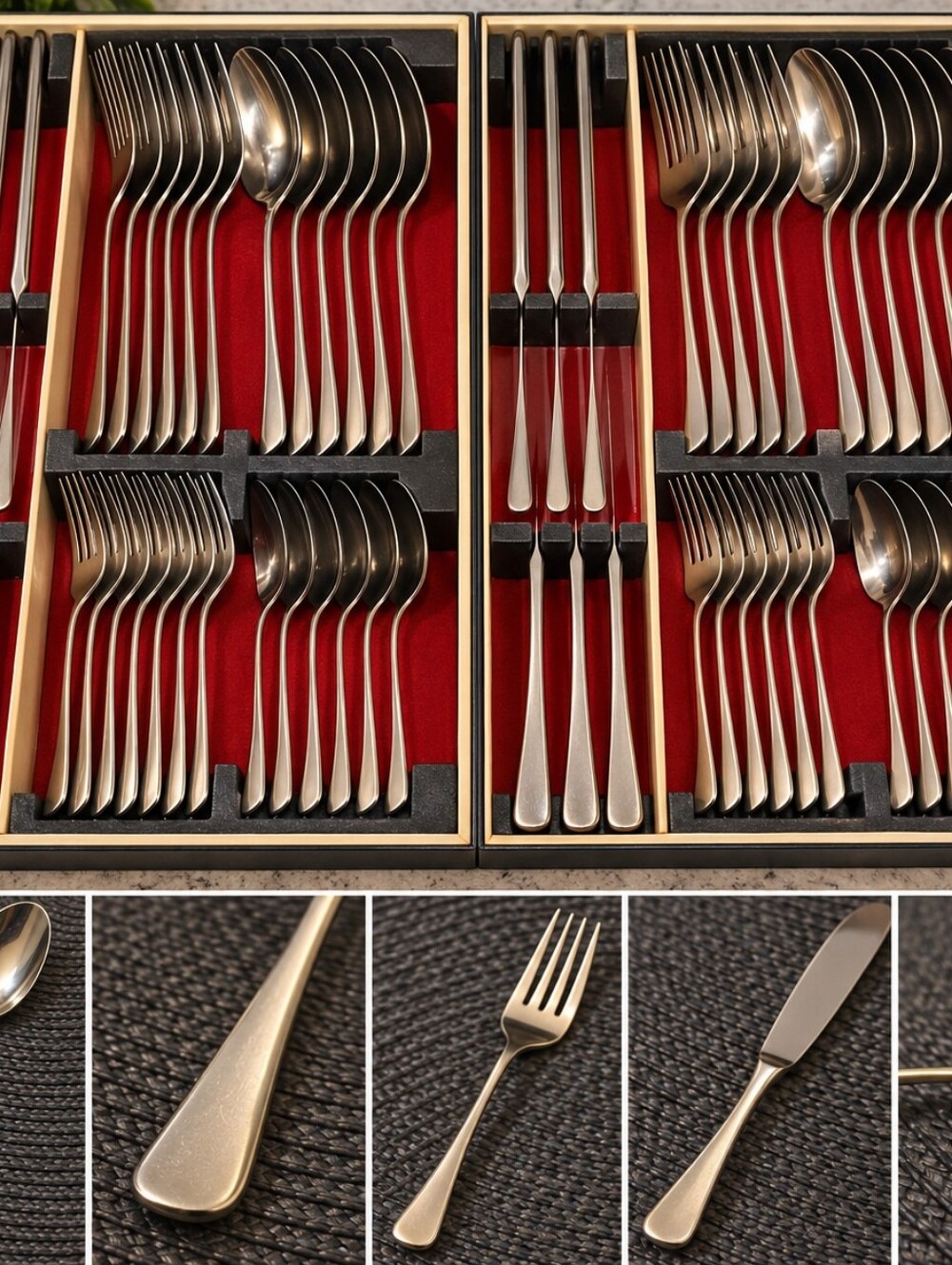 RARE VTG WMF Cromargan Germany 58-Pc Flatware Set w/ Original Case – 1960s